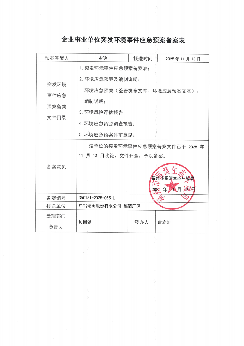 中铝瑞闽股份有限公司-福清厂区应急备案表2025.11.19_01(2).png